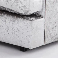 Crystal Crushed Velvet 4-Seater Corner Sofa (Left Side) Luxury L-Shaped Sofa with Memory Foam Cushions