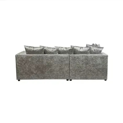 Crystal Crushed Velvet 4-Seater Corner Sofa (Left Side) Luxury L-Shaped Sofa with Memory Foam Cushions