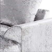 Crystal Crushed Velvet 4-Seater Corner Sofa (Left Side) Luxury L-Shaped Sofa with Memory Foam Cushions