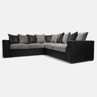 Danny Jumbo Cord 5-Seater Corner Sofa Luxury Fabric & PU Leather Design with Foam Seats