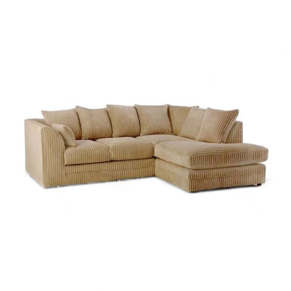 Manny L-Shape Jumbo Cord 4-Seater Corner Sofa (Right Side) – Luxury Memory Foam & Hardwood Frame