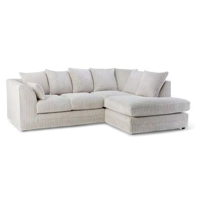 Manny L-Shape Jumbo Cord 4-Seater Corner Sofa (Right Side) – Luxury Memory Foam & Hardwood Frame