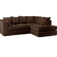 Manny L-Shape Jumbo Cord 4-Seater Corner Sofa (Right Side) – Luxury Memory Foam & Hardwood Frame