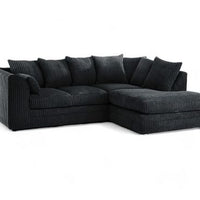 Manny L-Shape Jumbo Cord 4-Seater Corner Sofa (Right Side) – Luxury Memory Foam & Hardwood Frame