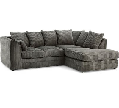 Manny L-Shape Jumbo Cord 4-Seater Corner Sofa (Right Side) – Luxury Memory Foam & Hardwood Frame