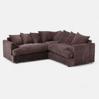Manny Jumbo Cord 5-Seater Corner Sofa Luxury 3+2 Seater Set with Memory Foam Cushions