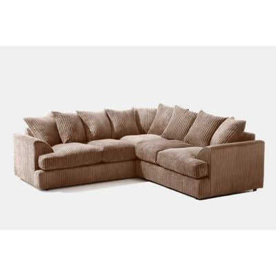 Manny Jumbo Cord 5-Seater Corner Sofa Luxury 3+2 Seater Set with Memory Foam Cushions