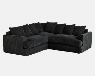 Manny Jumbo Cord 5-Seater Corner Sofa Luxury 3+2 Seater Set with Memory Foam Cushions