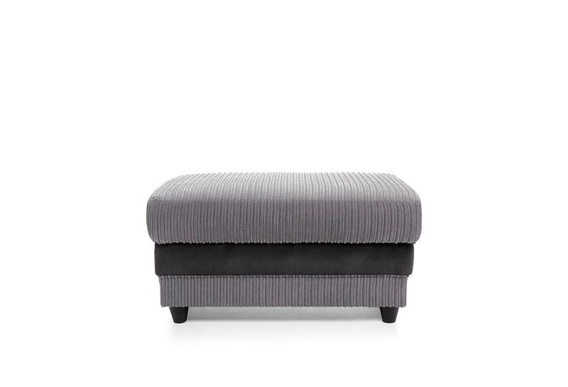 Dino Jumbo Cord Corner Sofa with Footstool Luxury 5-Seater with Washable Covers