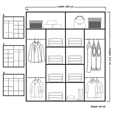 Chelsea Walnut 2-Door Mirrored Wardrobe