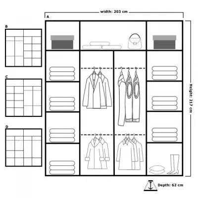 Royal Mirror Sliding Wardrobe