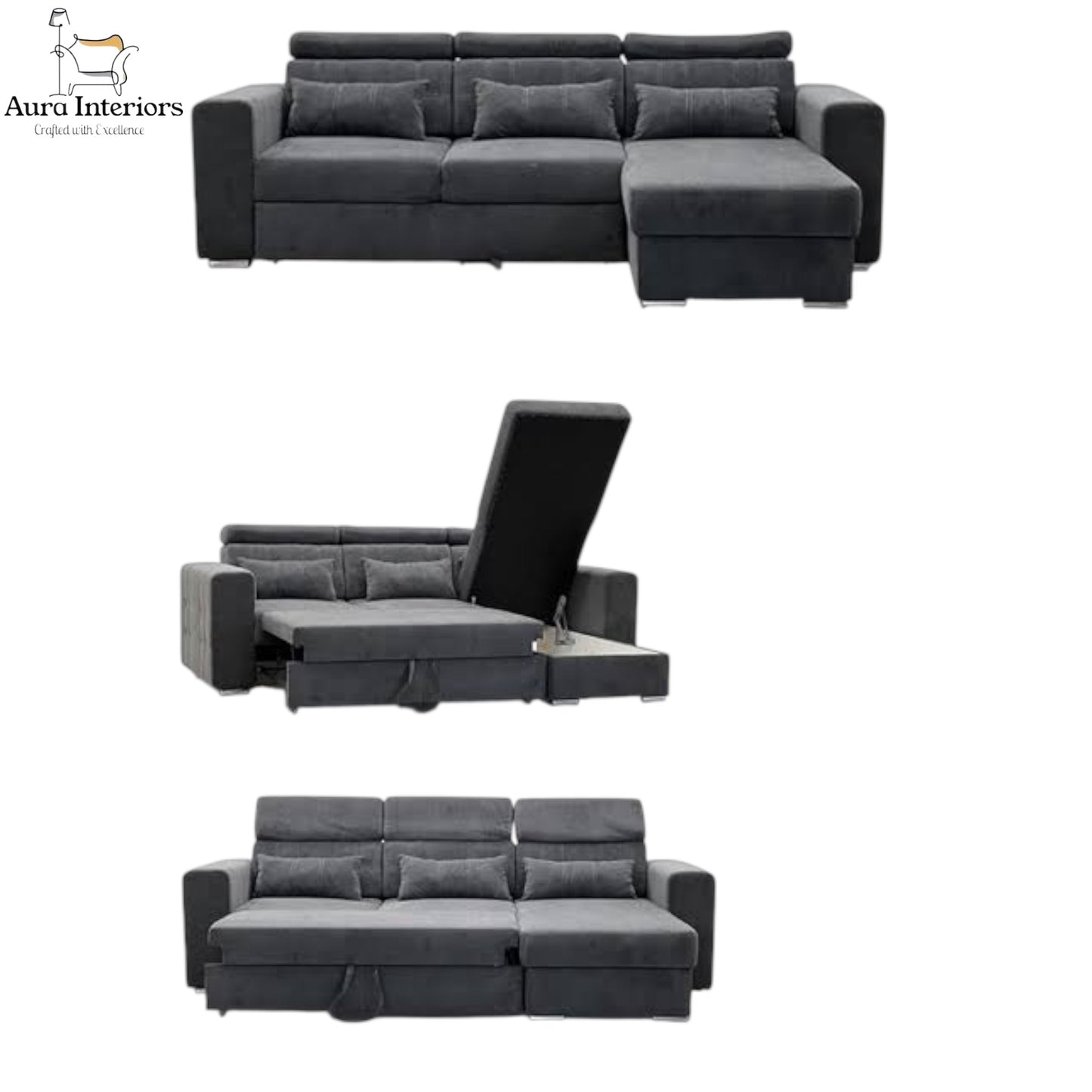 Luca Corner Sofa Bed with Storage