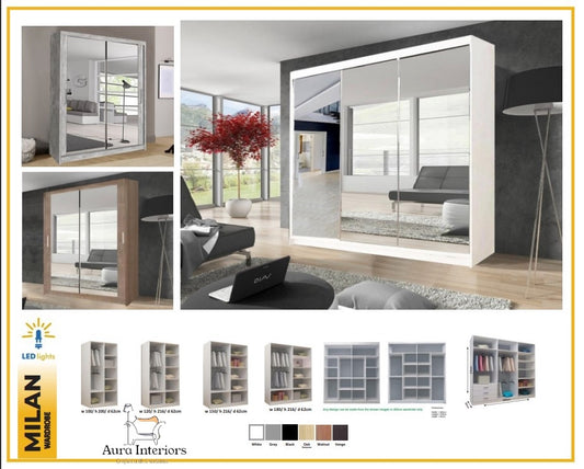 Milan Sliding Door Wardrobe