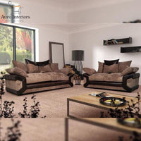 Luxury 3+2 Seater Sofa Set - Dino Faux Leather with Water-Resistant Fabric & Chrome Feet