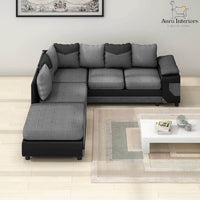 Dino Jumbo Cord Corner Sofa with Footstool Luxury 5-Seater with Washable Covers