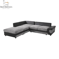 Dino Jumbo Cord Corner Sofa with Footstool Luxury 5-Seater with Washable Covers