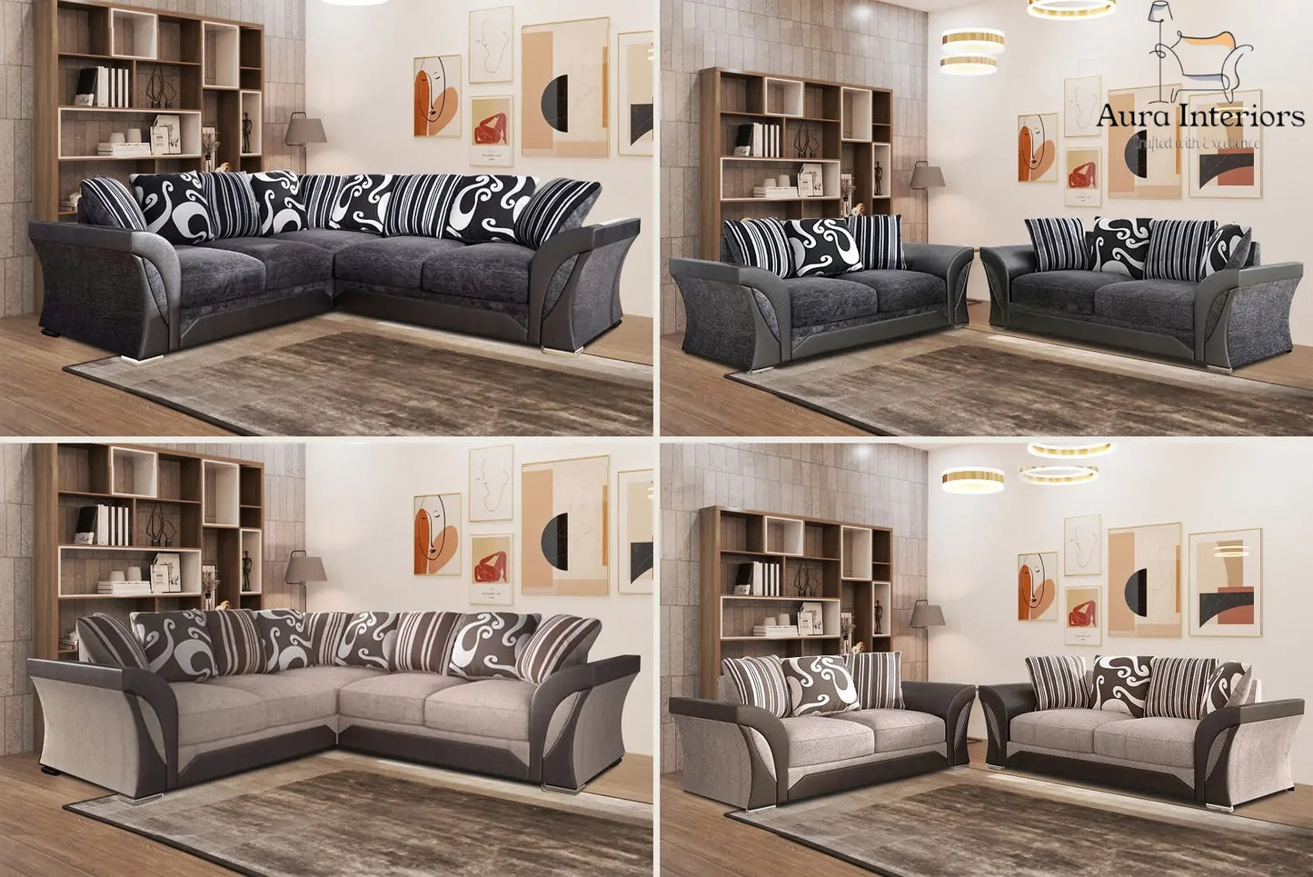 Shannon Corner Sofa – Luxury Chenille Fabric Sofa, Sturdy & Durable L-Shaped Design