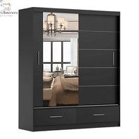 Sycylia High Gloss Wardrobe White Modern Sliding Door Storage with LED Lighting Option