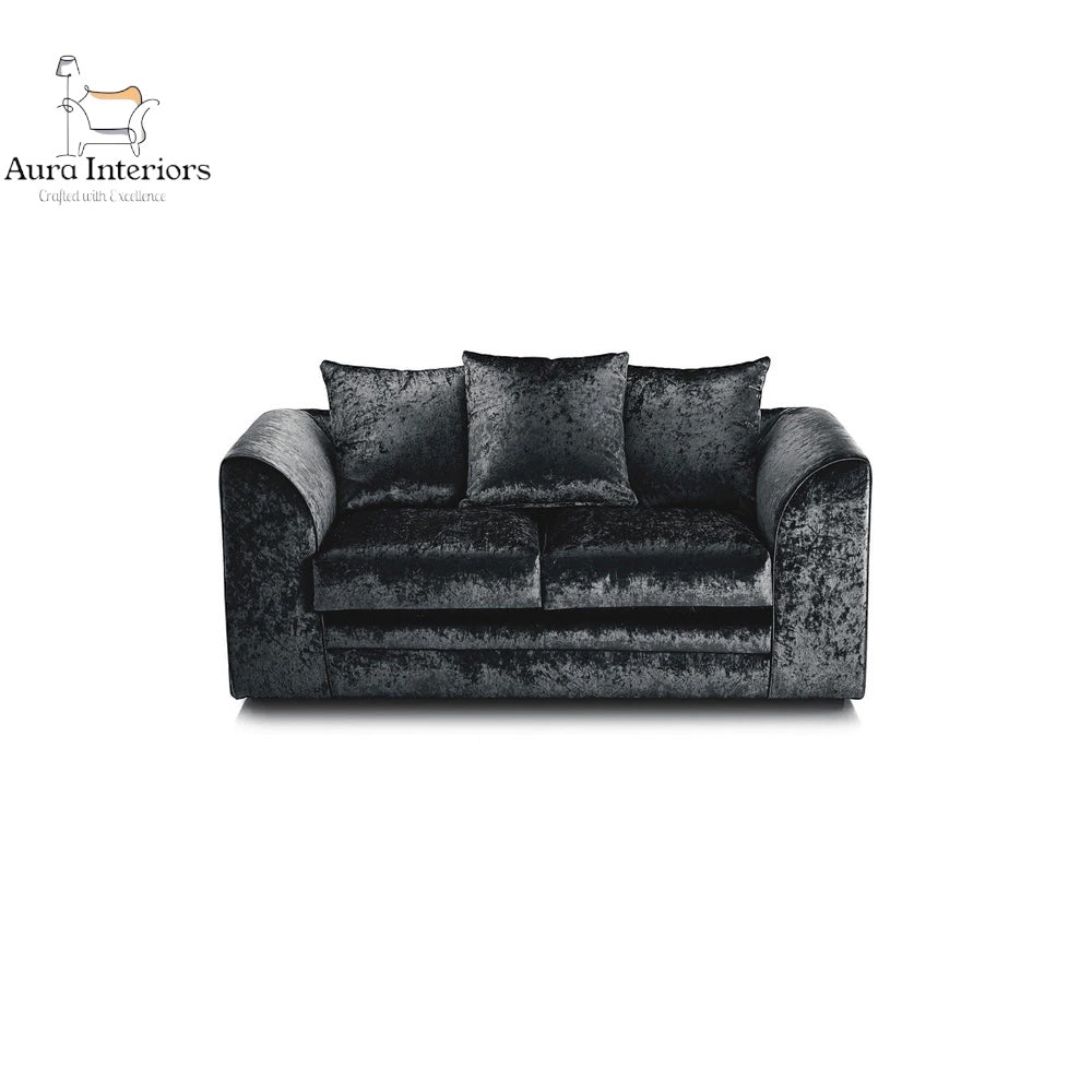 Crystal Crushed Velvet 3 Seater Sofa - Ultimate Comfort with Luxurious Velvet Upholstery