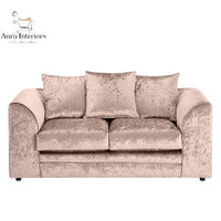Crystal Crushed Velvet 3 Seater Sofa - Ultimate Comfort with Luxurious Velvet Upholstery