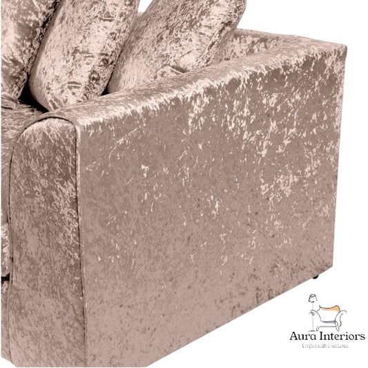 Crystal Crushed Velvet 5-Seater Corner Sofa – Luxury UK-Made Velvet Sofa