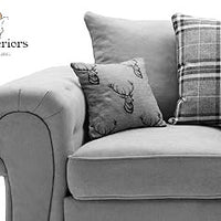 Verona 2 Seater Sofa - Luxurious Chenille Fabric with Classic Button-Tufted Scroll Arms & Chrome Legs