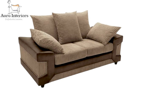 Dino 2 Seater Sofa - Sleek Faux Leather Upholstery with Comfortable Seating & Chrome Feet
