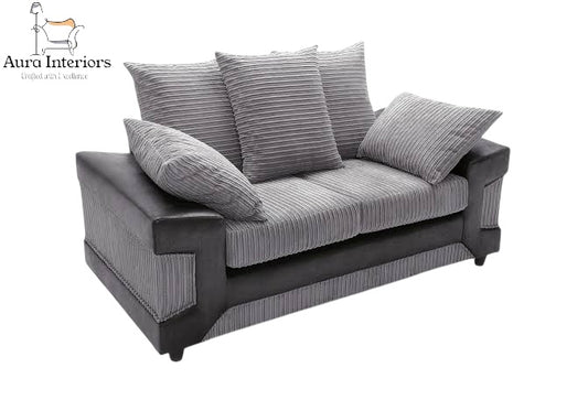 Dino 2 Seater Sofa - Sleek Faux Leather Upholstery with Comfortable Seating & Chrome Feet