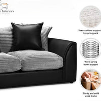 Danny Jumbo Cord 2 Seater Sofa - Compact Design with Luxurious Comfort & Washable Covers