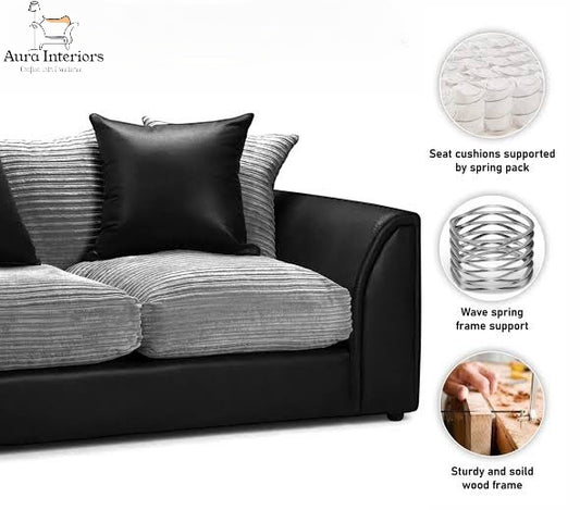 Danny Jumbo Cord 2 Seater Sofa - Compact Design with Luxurious Comfort & Washable Covers
