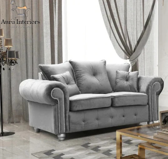 Ashwin Plush Velvet 2 Seater Sofa - Luxurious Comfort with Durable Construction & Spacious Design