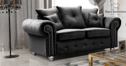 Ashwin Plush Velvet 2 Seater Sofa - Luxurious Comfort with Durable Construction & Spacious Design