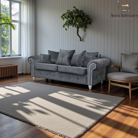 Ashwin Plush Velvet 2 Seater Sofa - Luxurious Comfort with Durable Construction & Spacious Design