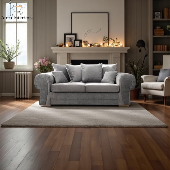 Elegant 3 Seater Sofa - Verona Chenille with Comfortable Support & Timeless Design