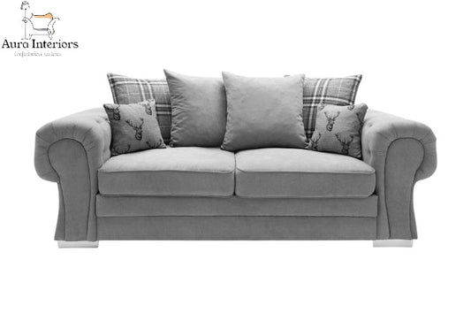 Elegant 3 Seater Sofa - Verona Chenille with Comfortable Support & Timeless Design