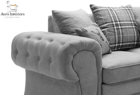 Elegant 3 Seater Sofa - Verona Chenille with Comfortable Support & Timeless Design