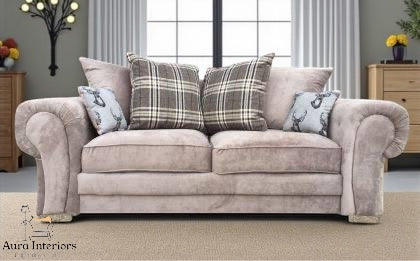 Elegant 3 Seater Sofa - Verona Chenille with Comfortable Support & Timeless Design