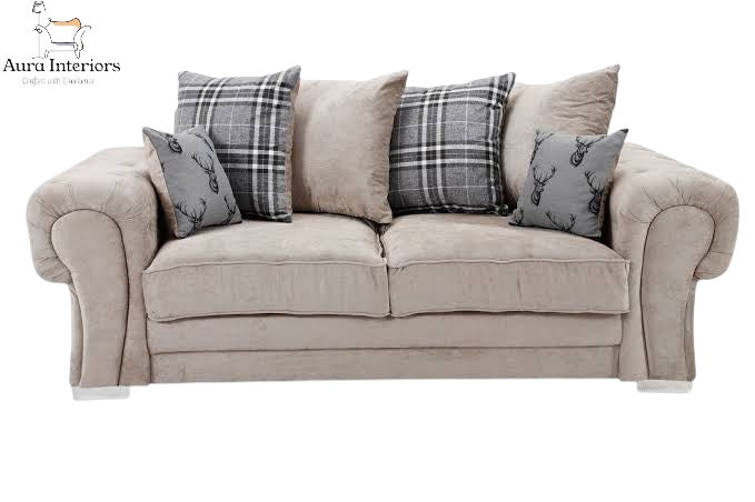 Elegant 3 Seater Sofa - Verona Chenille with Comfortable Support & Timeless Design