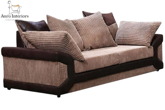 Luxury 3+2 Seater Sofa Set - Dino Faux Leather with Water-Resistant Fabric & Chrome Feet