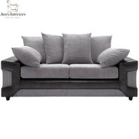 Modern 3 Seater Sofa - Dino Faux Leather with Robust Build Quality & Curved Arm Design
