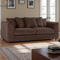 Manny Jumbo Cord 3 Seater Sofa - Luxurious Comfort with Durable Hardwood Frame & Elegant Curved Arms