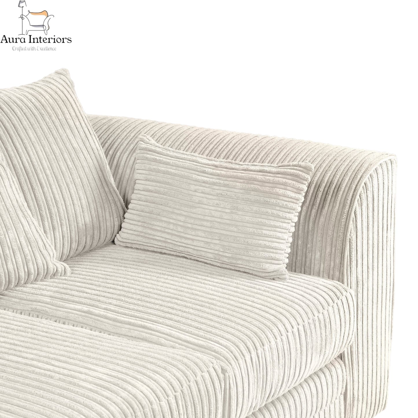 Manny Jumbo Cord 2 Seater Sofa - Luxurious Comfort with Durable Hardwood Frame & Compact Design