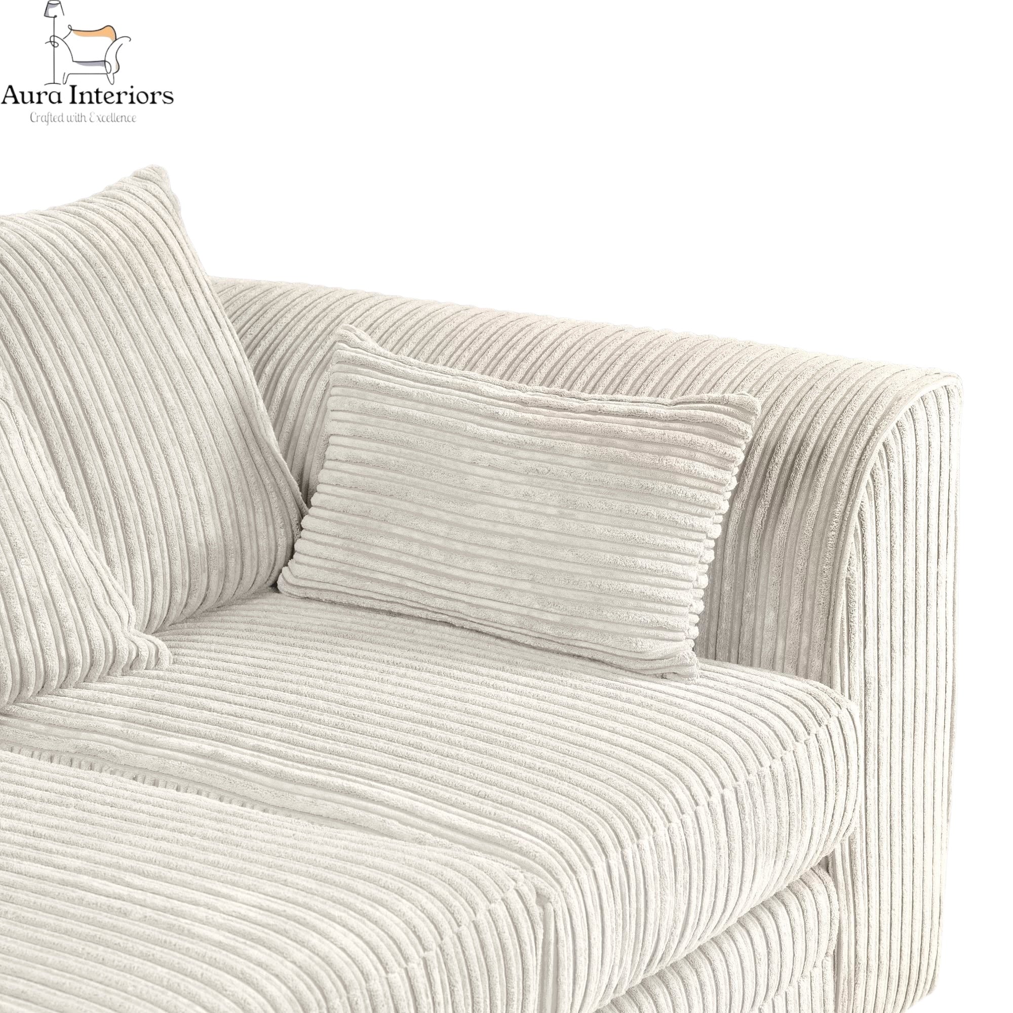 Manny Jumbo Cord 2 Seater Sofa - Luxurious Comfort with Durable Hardwood Frame & Compact Design