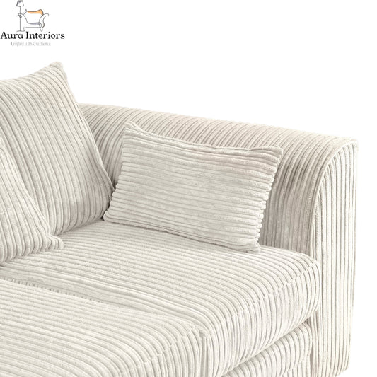 Manny Jumbo Cord 2 Seater Sofa - Luxurious Comfort with Durable Hardwood Frame & Compact Design