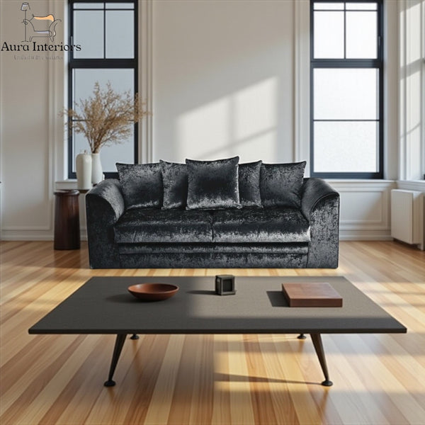 Luxury Crushed Velvet Sofa Set - Crystal 3+2 Seater with Memory Foam & Stylish Design