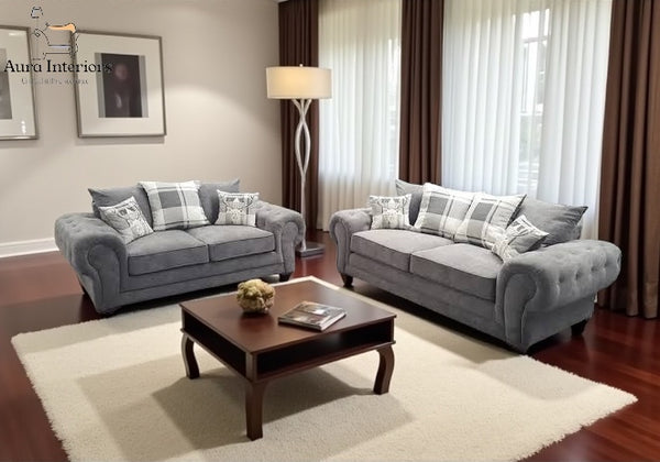 Luxury Chenille Sofa Set - Verona 3+2 Seater with Comfortable Design & Chrome Effect Legs
