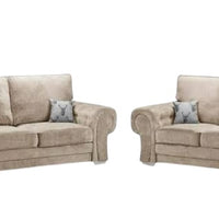 Luxury Chenille Sofa Set - Verona 3+2 Seater with Comfortable Design & Chrome Effect Legs