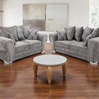 Luxury Chenille Sofa Set - Verona 3+2 Seater with Comfortable Design & Chrome Effect Legs