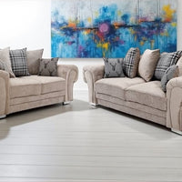 Luxury Chenille Sofa Set - Verona 3+2 Seater with Comfortable Design & Chrome Effect Legs