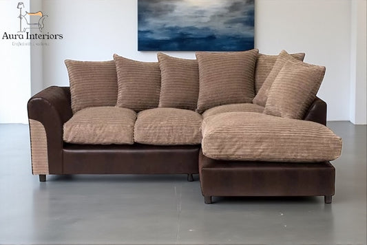 Danny L-Shape Jumbo Cord 4-Seater Corner Sofa - Left-Hand Luxury with Premium Comfort